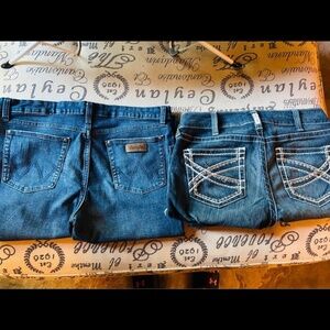 Women Ariat and wrangler jeans for the short gal